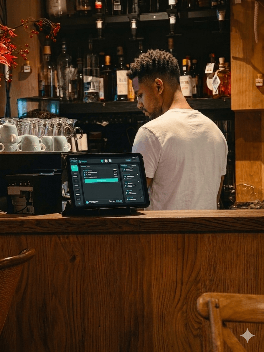 BarryOS in action at a cocktail bar