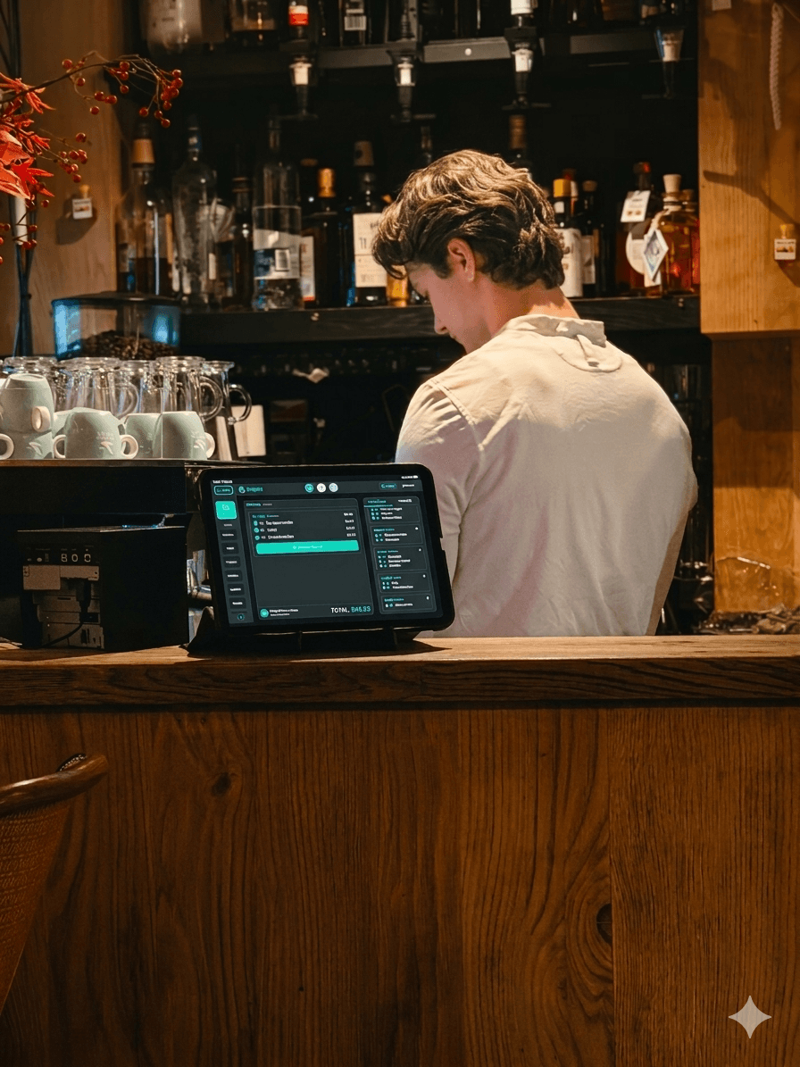 BarryOS in action at a cocktail bar